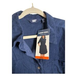 Lands' End Women's Long Sleeve Dress - Blue